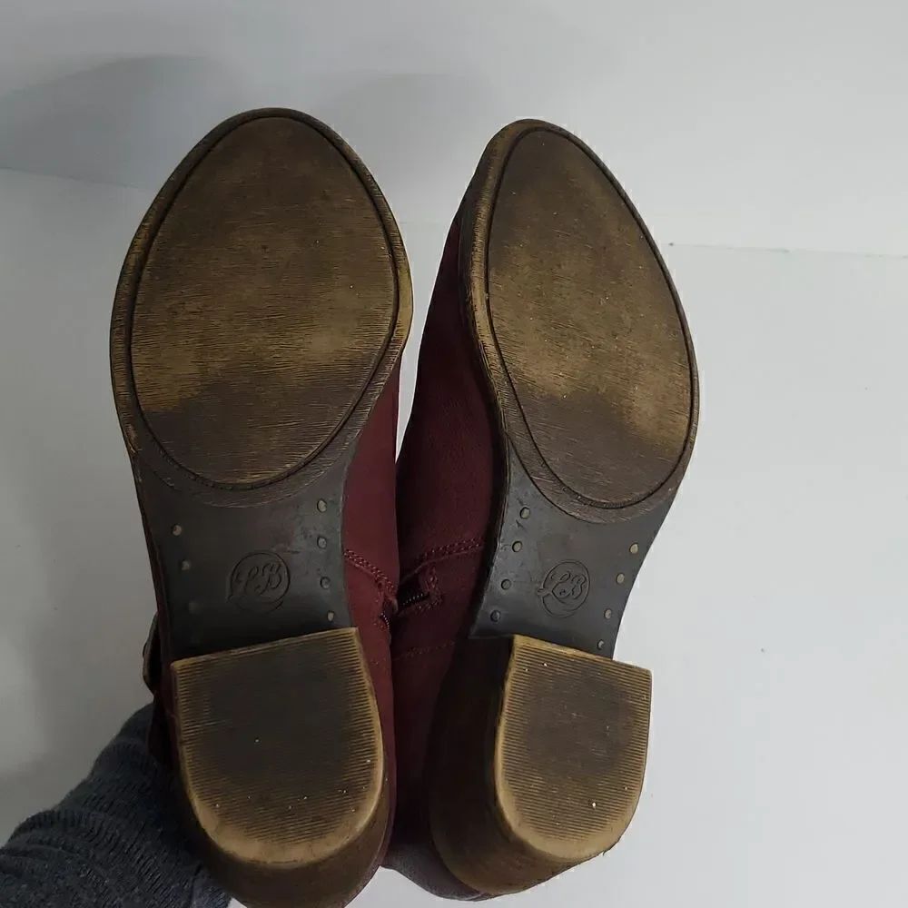 Lucky Brand LK-Boomer Leather Ankle Bootie Ruby Wine Size 7.5 M - Picture 12 of 13